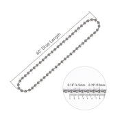 60 in. (5ft.) Drop Length Continuous Chain Loop - #10 4.5mm - Metal Bead Chain for Clutch Roller Window Shade